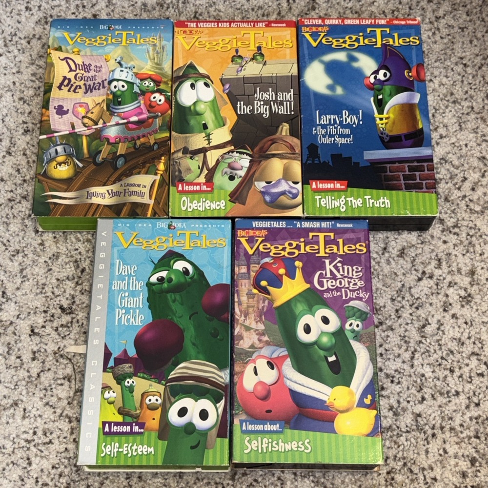VeggieTales VHS Tapes‎ Lot Of 5.  Big Idea. Christian.